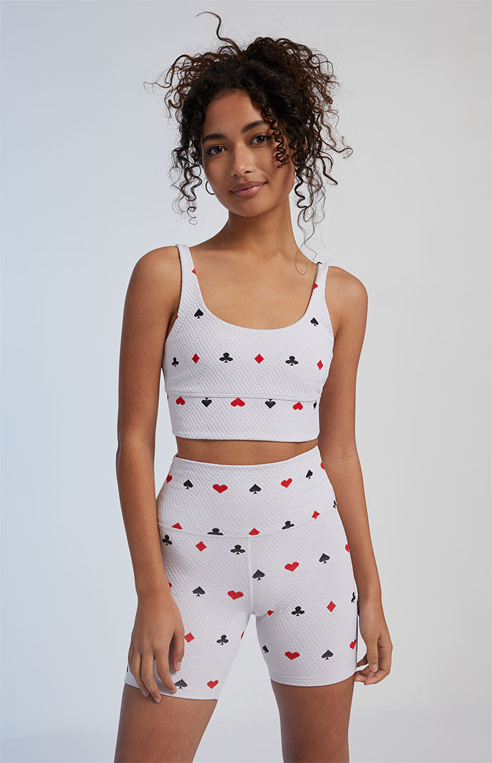 Beach Riot Queen of Hearts Biker Shorts PacSun