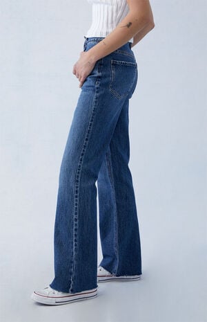 Eco Stretch Dark Indigo High Waisted Bootcut Jeans image number 3
