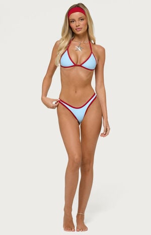 Dina Contrast Triangle Bikini Top image number 4