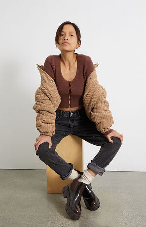 Button Front Pointelle Cardigan image number 4