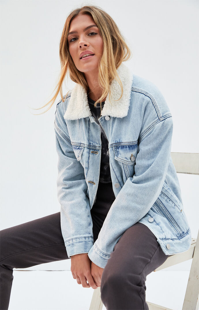 pacsun sherpa denim jacket