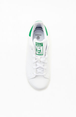 Kids White & Green Stan Smith Shoes image number 5