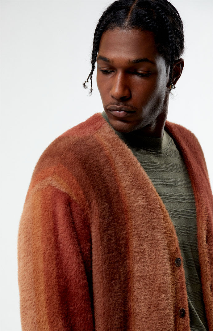 Fuzzy cardigan men store