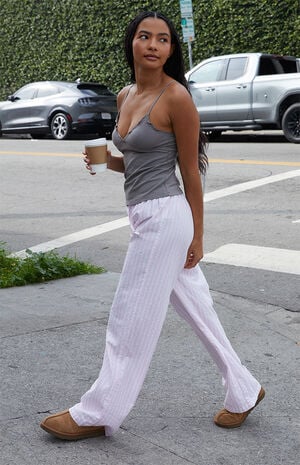 Striped Drawstring Baggy Lounge Pants image number 1