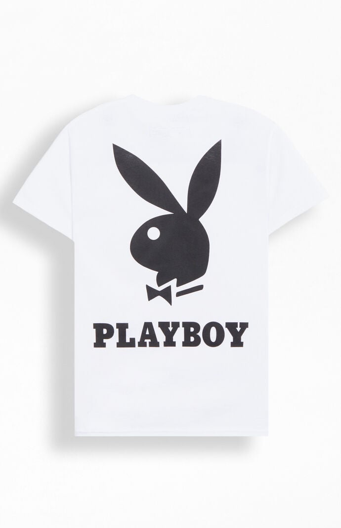 Playboy By PacSun White Bunny Lockup Short Sleeve T-Shirt | PacSun