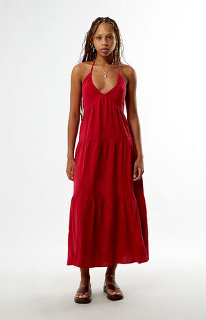 Keyhole Halter Midi Dress image number 2