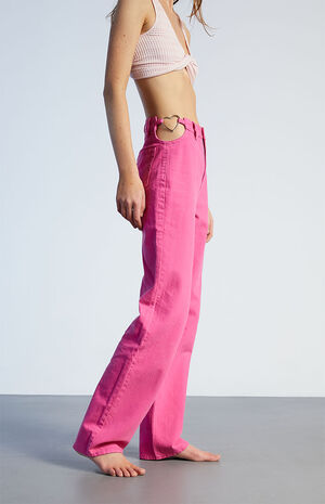 Eco Pink Heart '90s Boyfriend Jeans image number 3