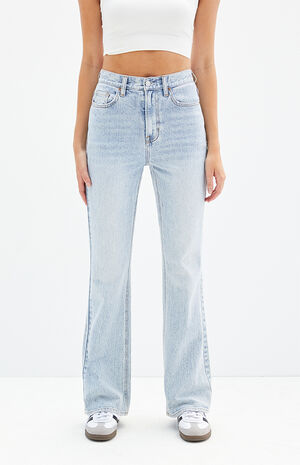 Stretch Light Indigo High Waisted Bootcut Jeans image number 2