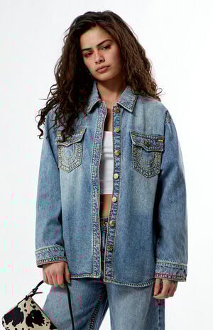 Oversized Denim Shacket image number 2
