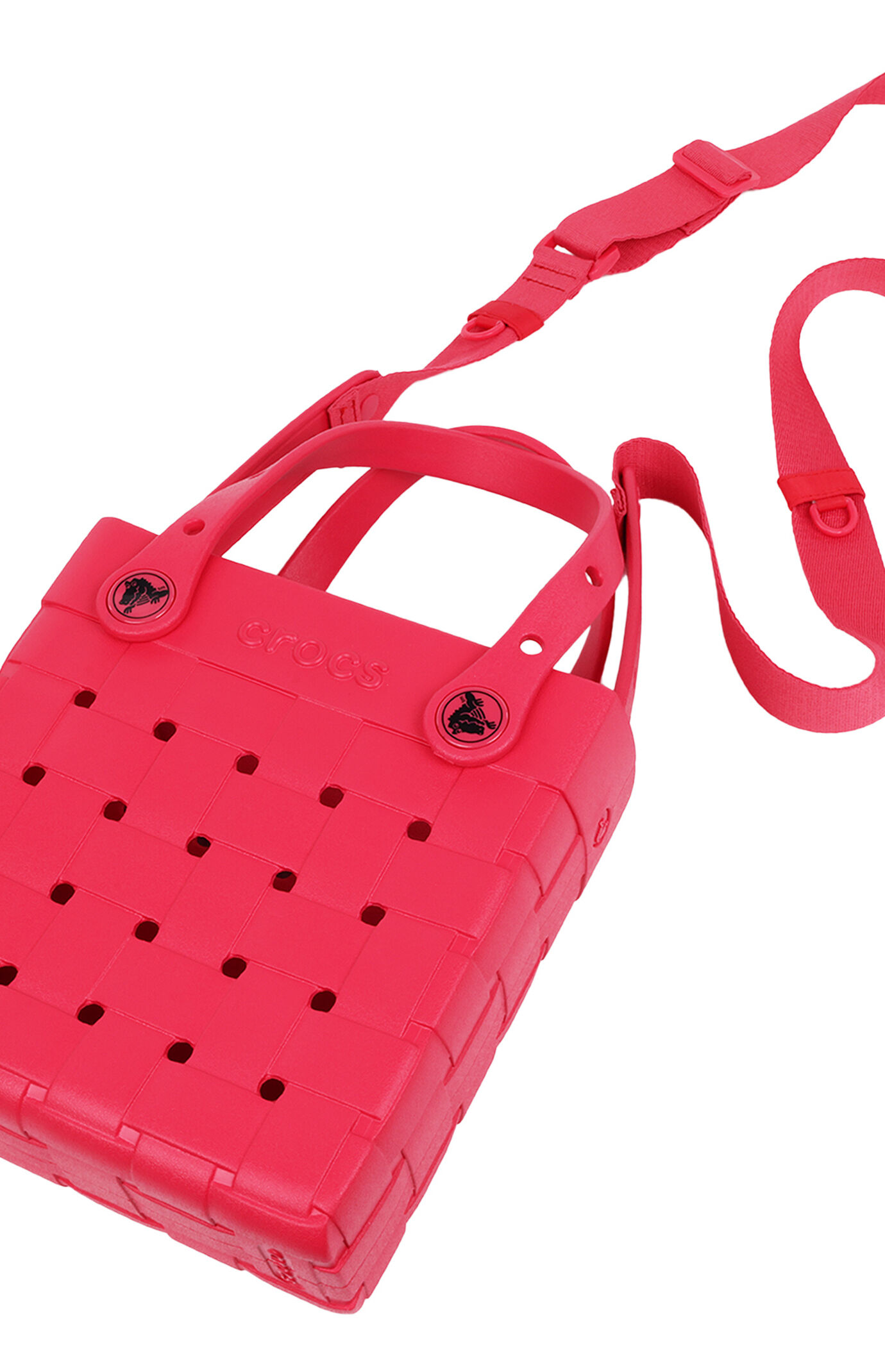 Crocs Raspberry Small Woven Crocssbody Tote Bag