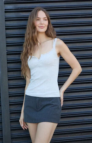 Silver Amaya Lace Tank Top image number 1