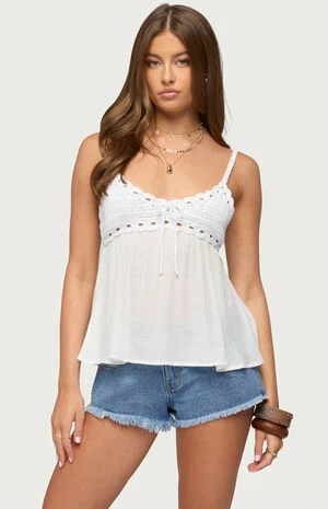 Zephyr Crochet Babydoll Top image number 1