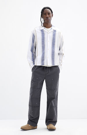 Baggy Canvas Paint Splatter Pants image number 5