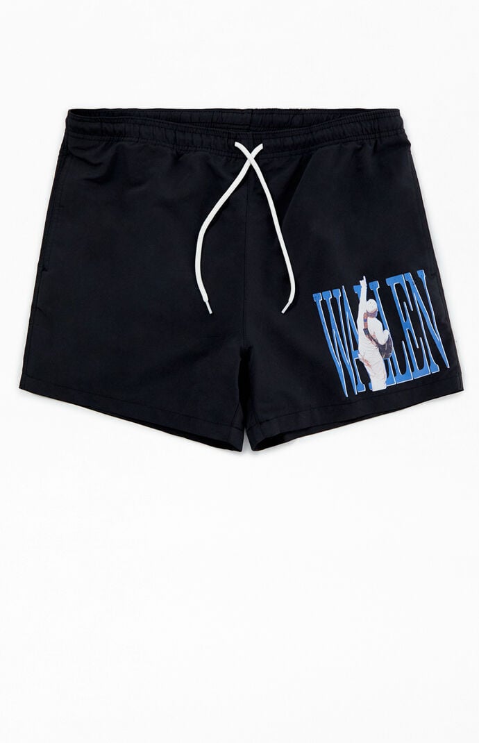 PacSun Morgan Wallen Black 4.5" Swim Trunks