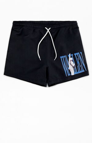 Morgan Wallen Black 4.5" Swim Trunks image number 1