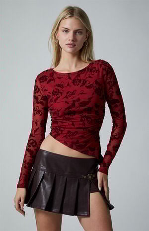 Faux Leather Pleated Skort image number 2