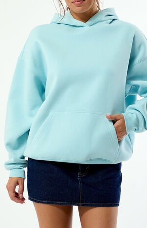 Light Blue Ultra Soft Fleece Core Pullover Hoodie image number 3