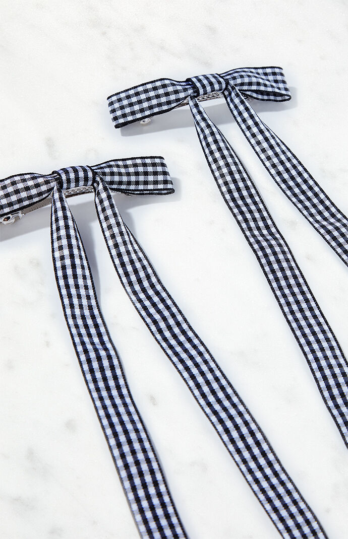 PacSun 2 Pack Gingham Bow Clips