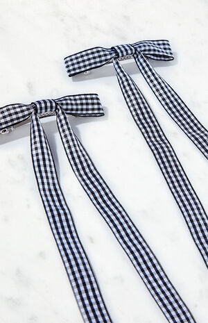 2 Pack Gingham Bow Clips image number 2