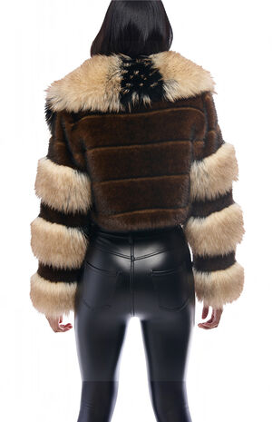 Portia Cropped Faux Fur Jacket image number 4