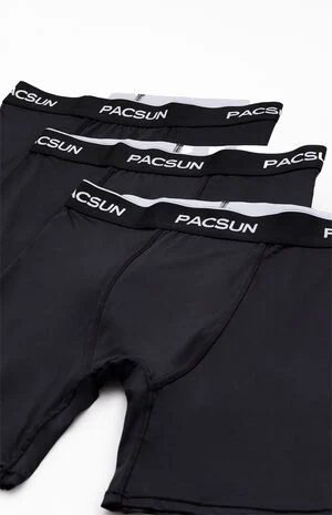 3 Pack Black Solid Boxer Briefs image number 2