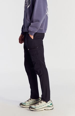 Stretch Black Slim Cargo Pants Stretch Black Slim Cargo Pants image number 1