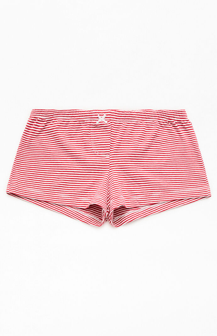 John Galt Red Striped Boxer Boyshorts