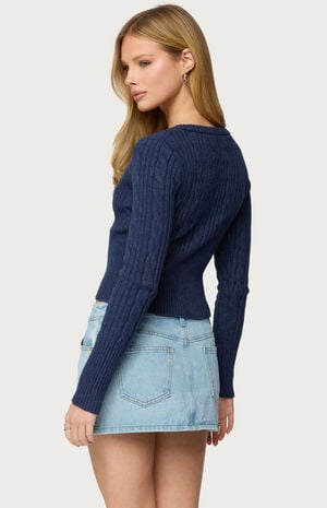 Hadliee Cable Knit Henley Top image number 3