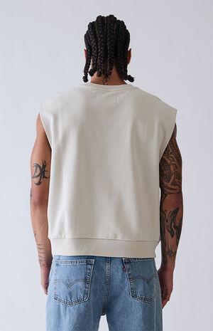Gray Sport Cut Off Muscle Crew Neck Sweatshirt image number 4
