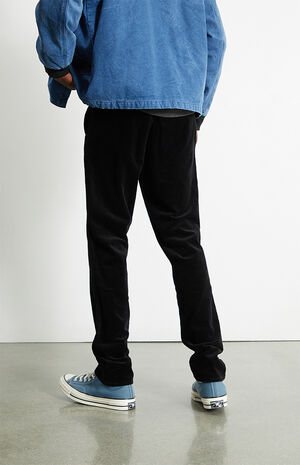 Black Corduroy Slim Chino Pants image number 4