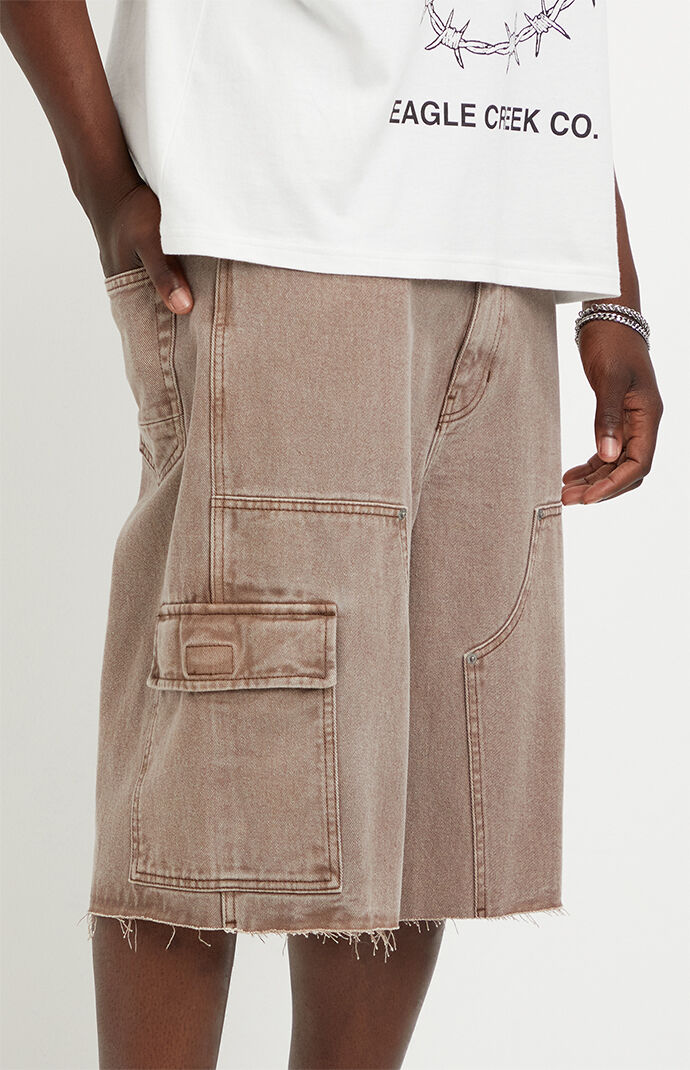 Pacsun Austin Extreme Baggy Jean Shorts Cargo Brown | Pacsun