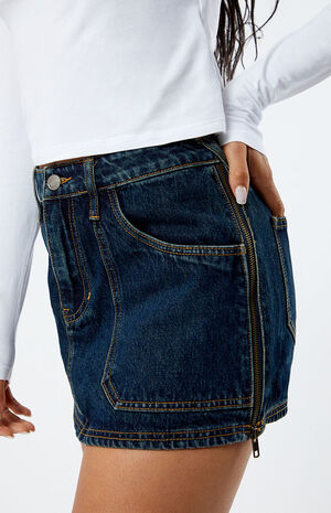 Zipper Denim Mini Skirt image number 2