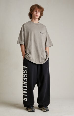 Black Heavy Fleece Relaxed Sweatpants image number 2