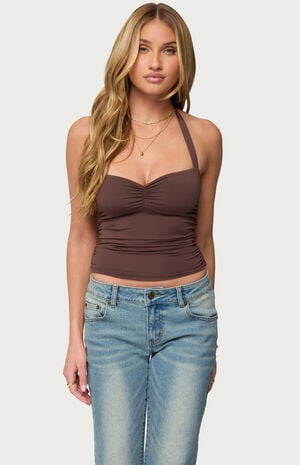Anael Ruched Halter Top image number 1