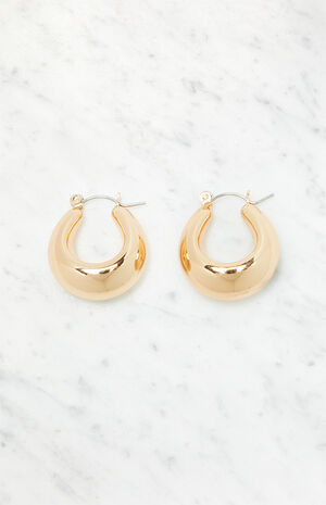 Chunky Oval Hoop Earrings image number 1