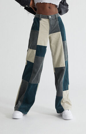 Sage Patchwork Puddle Cargo Pants image number 1