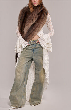 Brown Starlet Faux Fur Scarf image number 2