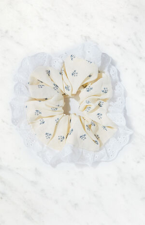 Ditsy Floral Eyelet Hair Scrunchie image number 1
