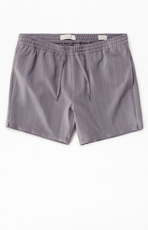 Gray Striped Volley Shorts image number 1
