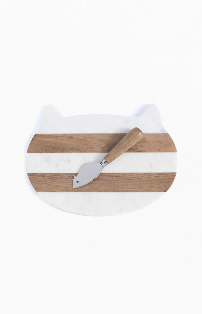 Kitty Cheese Board & Knife Set