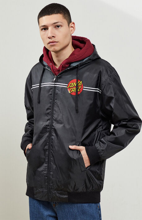 Dot Hooded Zip-Up Windbreaker