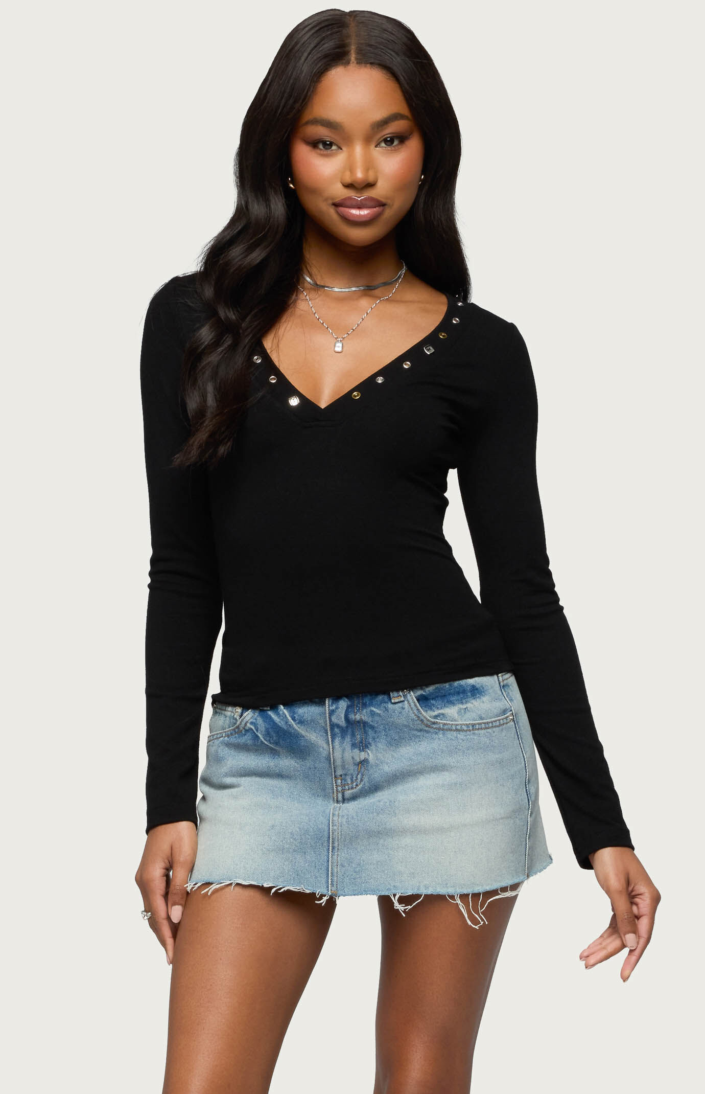 Edikted Rossie Stud and Button Top