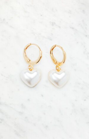 Pearl Hoop Earrings image number 1