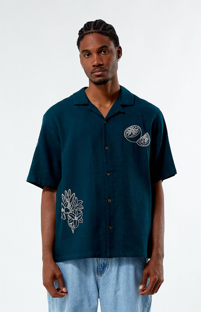 Pacsun Stitch Applique Oversized Camp Shirt | Pacsun