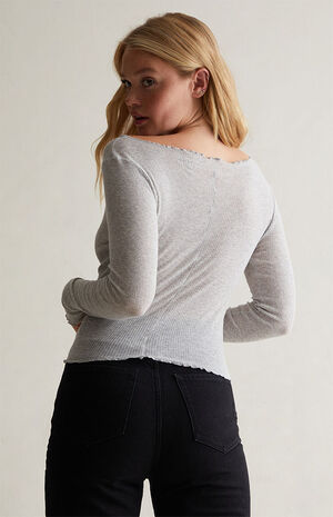 Dove Lettuce Edge Long Sleeve Top image number 3