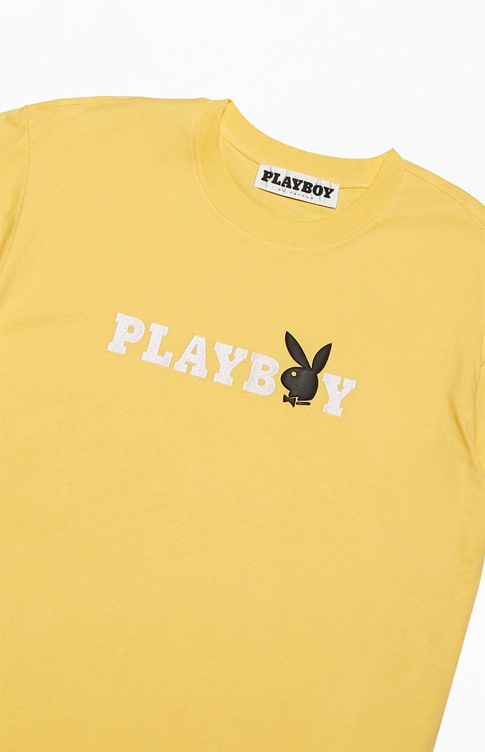 Yellow playboy shirt top