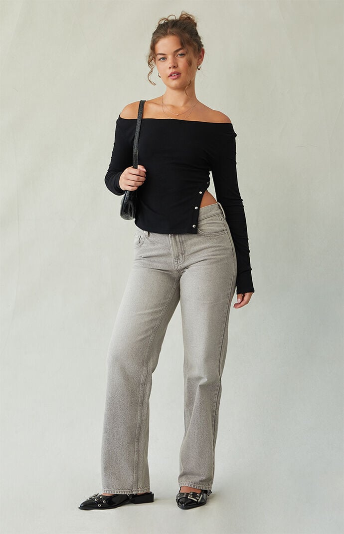 Pacsun Jordyn Low Rise Straight Leg Jeans Gray | PacSun