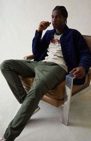 Performance Olive Slim Joggers image number 6