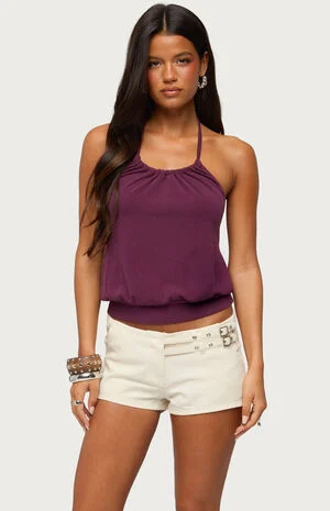 Bondi Cinched Waist Halter Top image number 1