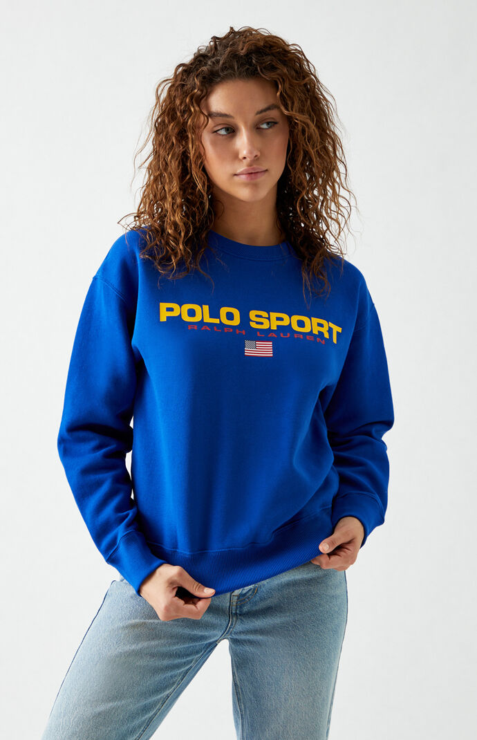 Polo Ralph Lauren Blue Polo Sport Crew Neck Sweatshirt At Pacsun Com